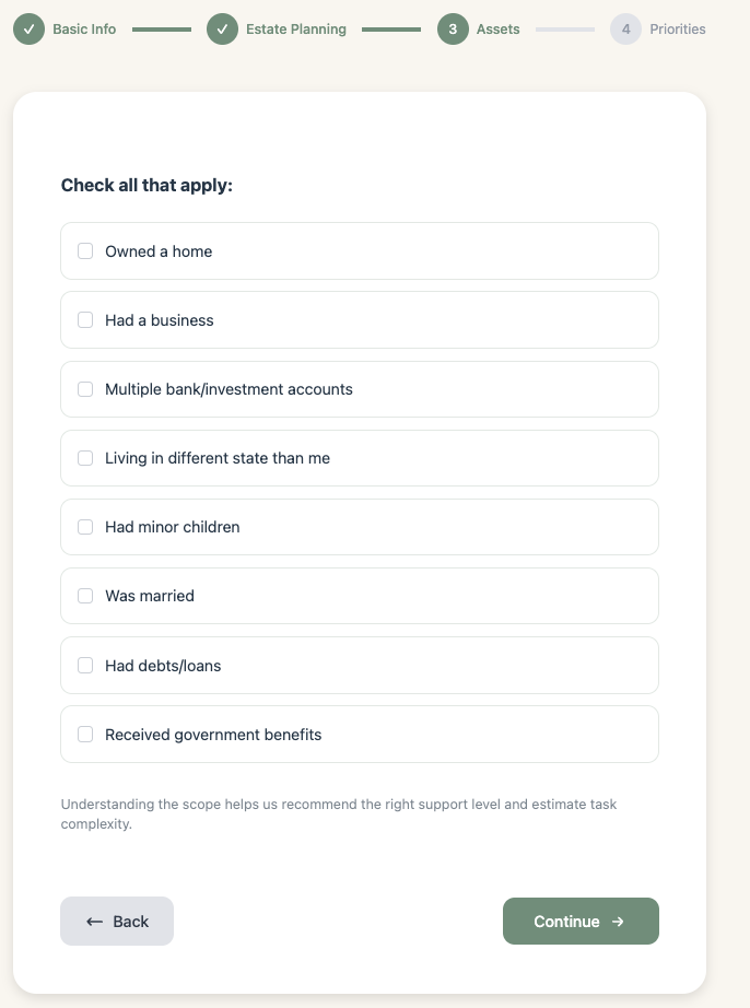 Step 3: Assets - What did they own?